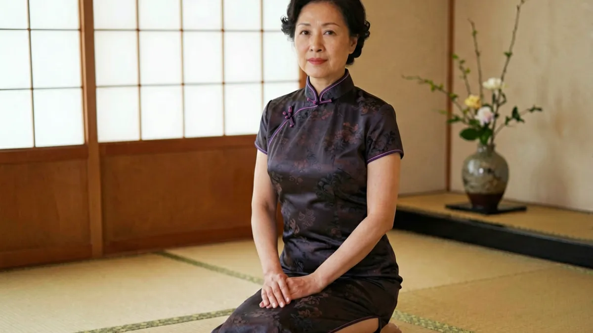 日本熟女经典作品封面展示，成熟女性优雅坐姿，背景为日式室内