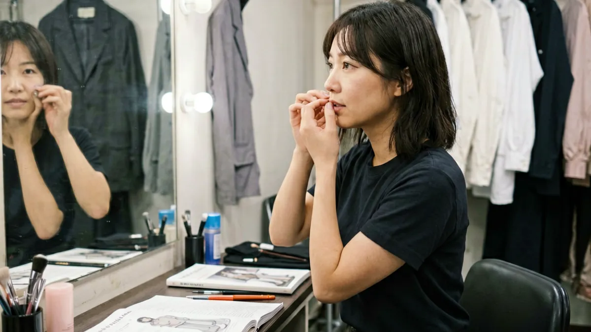 日本熟女纪录片画面，记录中年女演员日常排练与后台准备场景